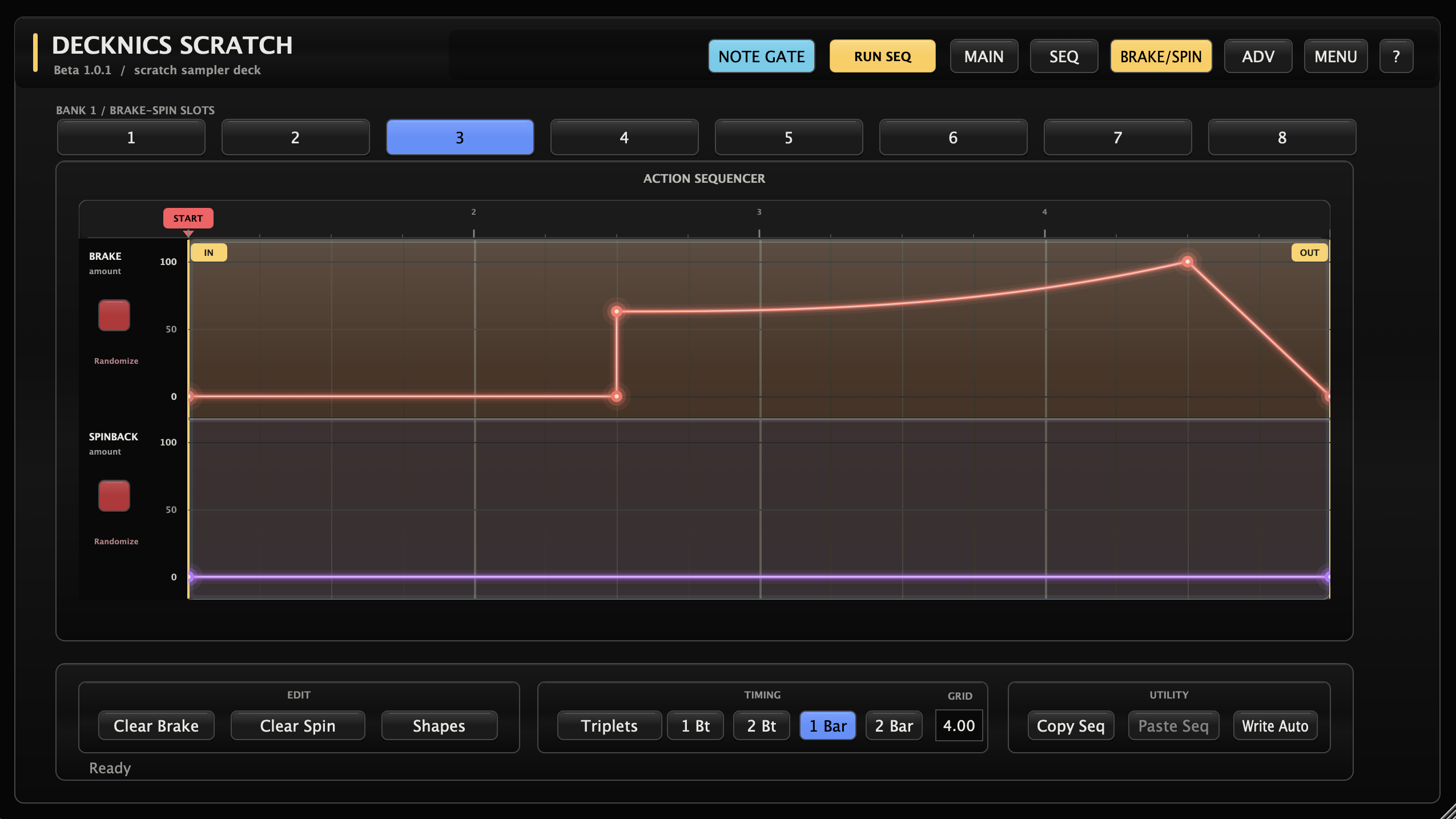 Decknics Scratch brake and spin sequencer
